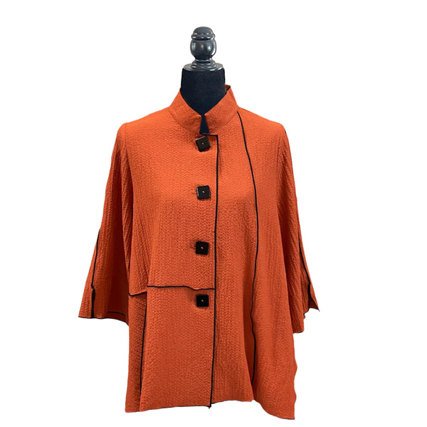 Textured Button Front Shirt/Jacket in Rust - 3114-RST - Sizes L & XL