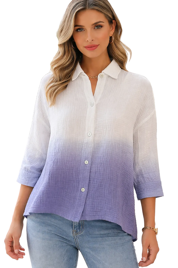 Soft Cotton Ombre Shirt in Dusk - JG220-DSK