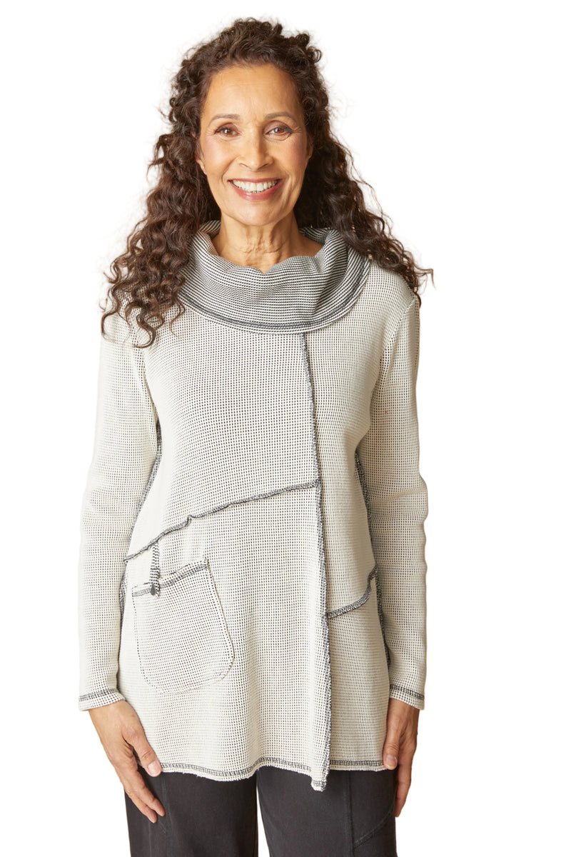 Opposites Attract Contrast Cowl Tunic - 31327