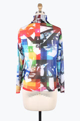 Vibrant Abstract-Art-Print Twin Set - 31424 - Size M Only!