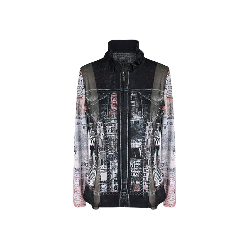 Newsprint & Denim Twin Set - 31437
