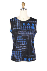 Abstract-Print Mesh Jacket & Knit Shell Twin Set - 31444