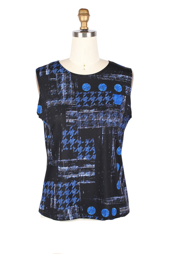 Abstract-Print Mesh Jacket & Knit Shell Twin Set - 31444