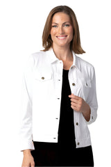 Stretch Jean Jacket in White - 31520-WHT