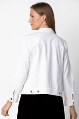Stretch Jean Jacket in White - 31520-WHT