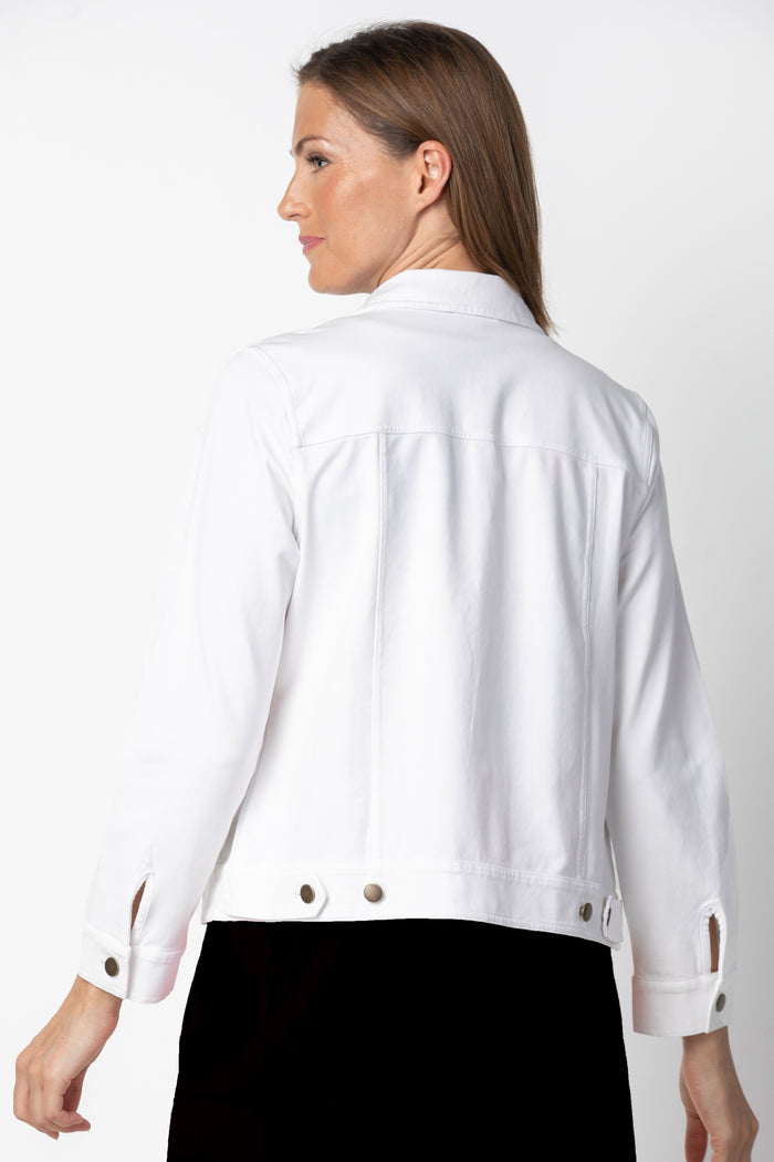Stretch Jean Jacket in White - 31520-WHT