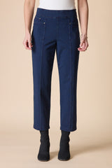 Stonewash Cotton Spandex Seamed Front Straight Leg - 31572