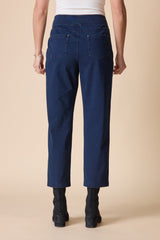 Stonewash Cotton Spandex Seamed Front Straight Leg - 31572