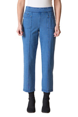 Stonewash Cotton Spandex Seamed Front Straight Leg - 31572