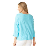 Coverstitch Boatneck Top in Malibu - 27522-MLB