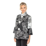 Two-Tone Black & White Floral Jacket - 7011J