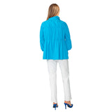 Shirred Zip-Up Jacket in Turquoise - 1395J-TQ