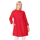 Funnel-Neck Tunic in Red - 3226T-RD