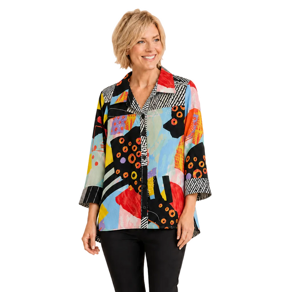 Colorful Abstract Art-Print  Blouse - 3233 - Size L Only!