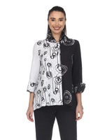 Moonlight Swirl-Print Button Front Blouse/Jacket - 3297