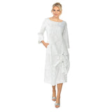 Crackle Print Midi Dress in White - 7256D