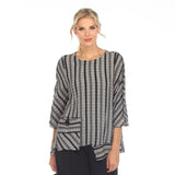 Mixed Stripe Print Pocket Tunic - 3628