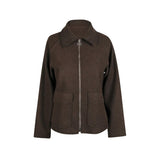 Wool Blend Patch Pocket Jacket in Brown - 4901-BRN