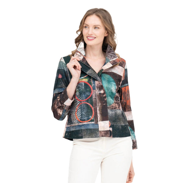 Damee NYC Multi Print Micro-Cord Biker Jacket - 4914 -