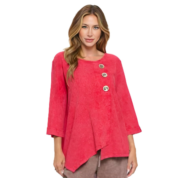 Mineral Wash Cotton Tunic in Red - CG-102-RD