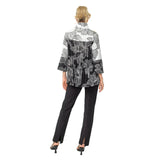 Two-Tone Black & White Floral Jacket - 7011J