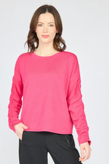 Solid Wander Pullover by Olivia by Habitat in Magenta