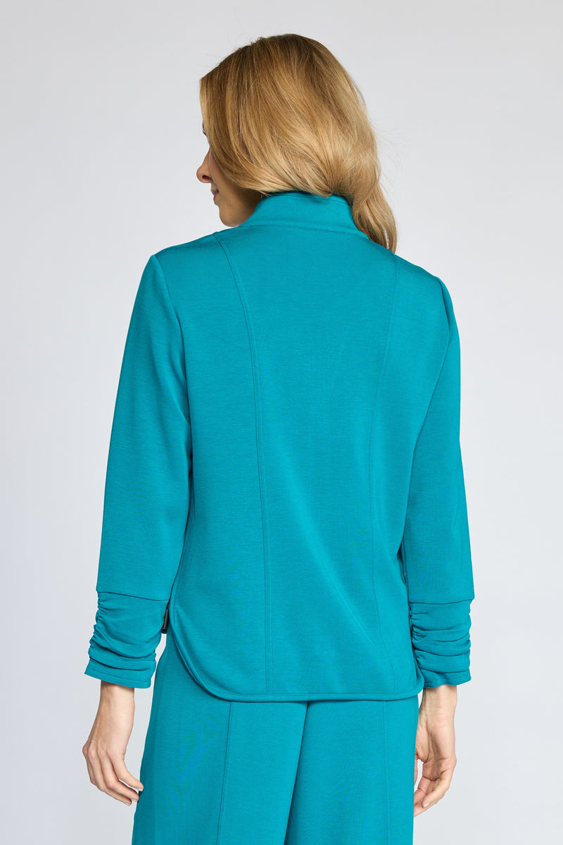 Solid Stitch Jacket by Olivia by Habitat in Teal