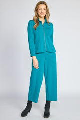 Solid Stitch Jacket by Olivia by Habitat in Teal
