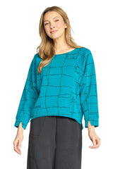 Print Pullover by Olivia by Habitat in Teal