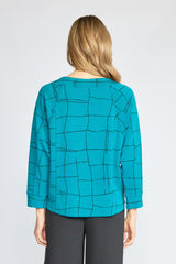 Print Pullover by Olivia by Habitat in Teal