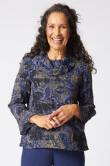 Floral Foliage Cowl Top - 33922