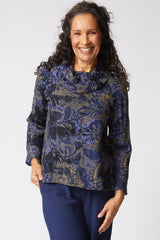 Floral Foliage Cowl Top - 33922