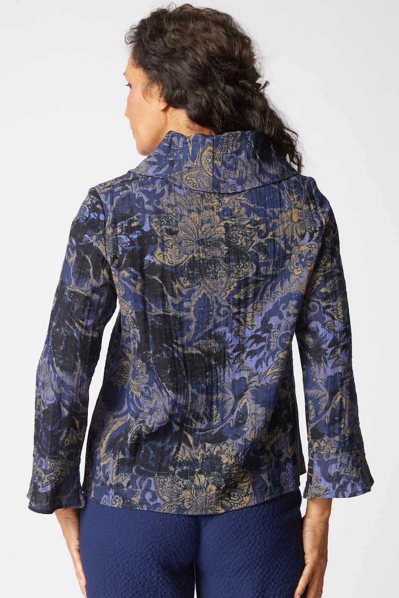 Floral Foliage Cowl Top - 33922