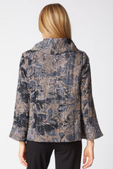 Floral Foliage Cowl Top - 33922