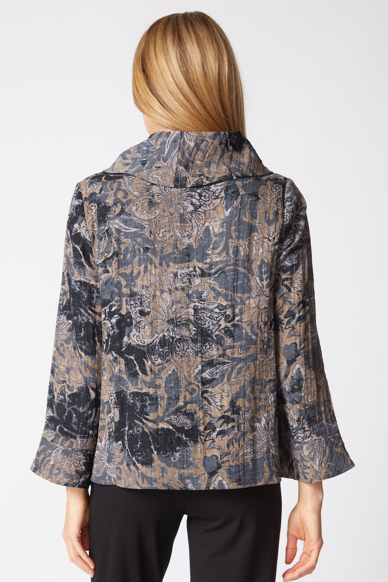 Floral Foliage Cowl Top - 33922