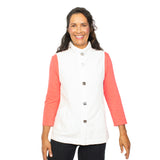 Sun Wash Jacquard Angled Pocket Vest in White - 60631-WHT