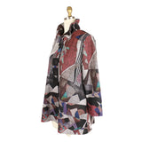 Modern Art-Print Button Front Coat in Multi - 4907