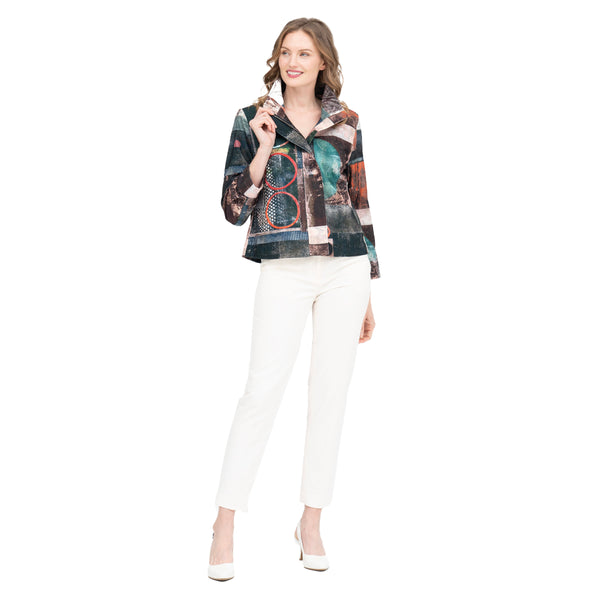 NY Multi Print Micro-Cord Biker Jacket - 4914