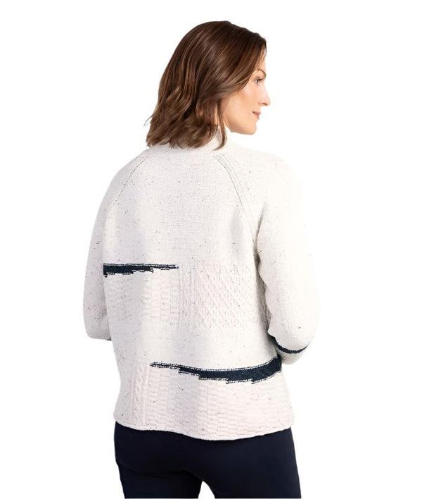 Habitat "Harvest Tweed" Mixed Cable Stitch Pullover in Winter White - 89101-WWT