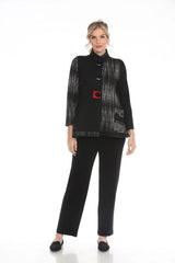 Colorblock Mixed-Media Soft Pocket Jacket - 3418