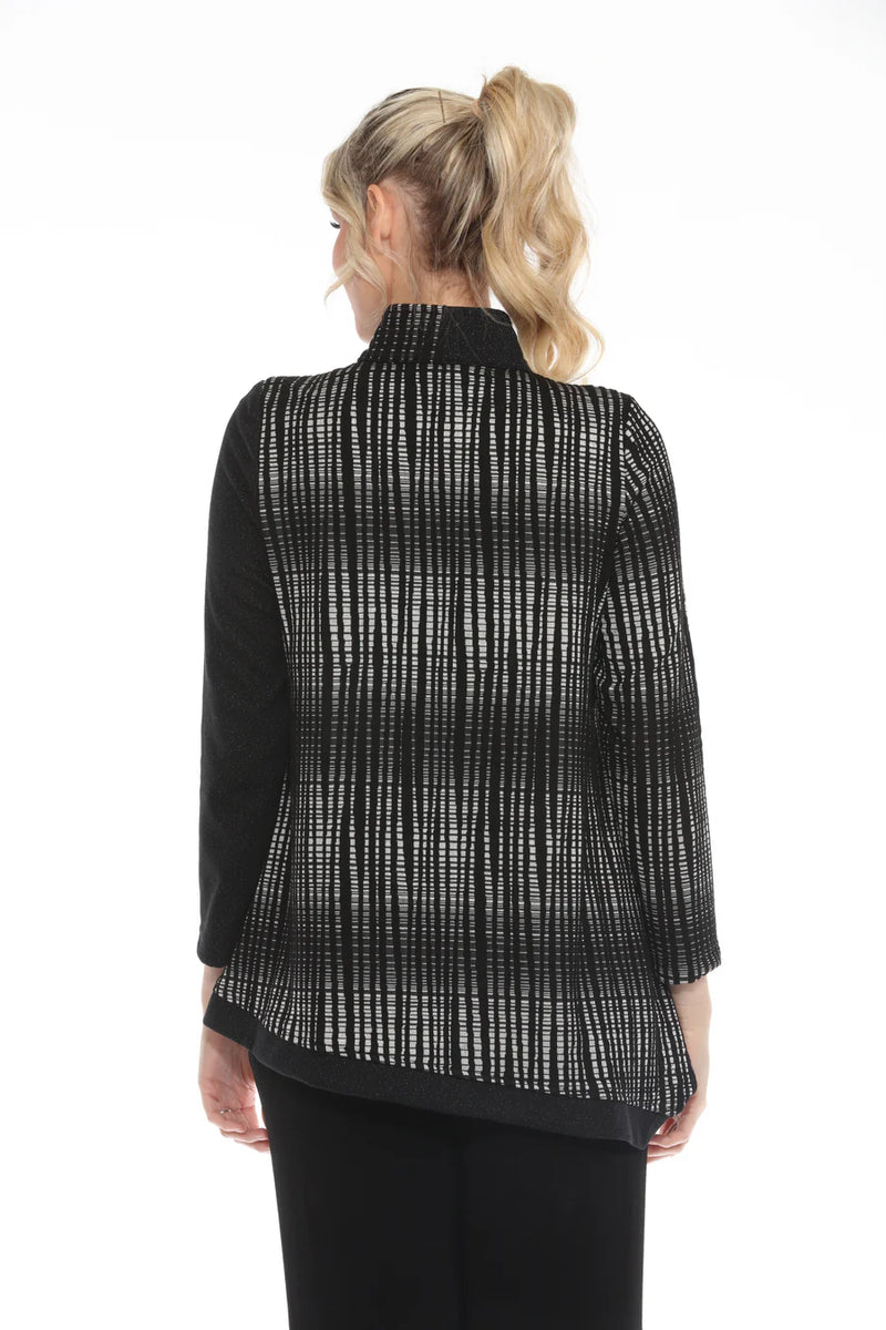 Colorblock Mixed-Media Soft Pocket Jacket - 3418