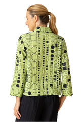 Circles & Squares Print Jill Shirt in Leaf - 34190-LF