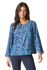 Habitat Dot Pleat Back Button Pullover - Tide - image 1