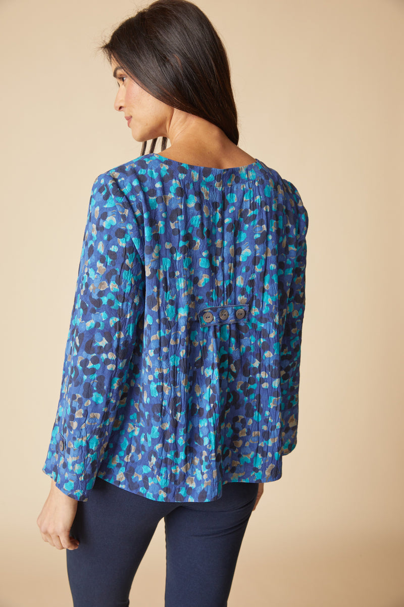 Habitat Dot Pleat Back Button Pullover - Tide - image 5
