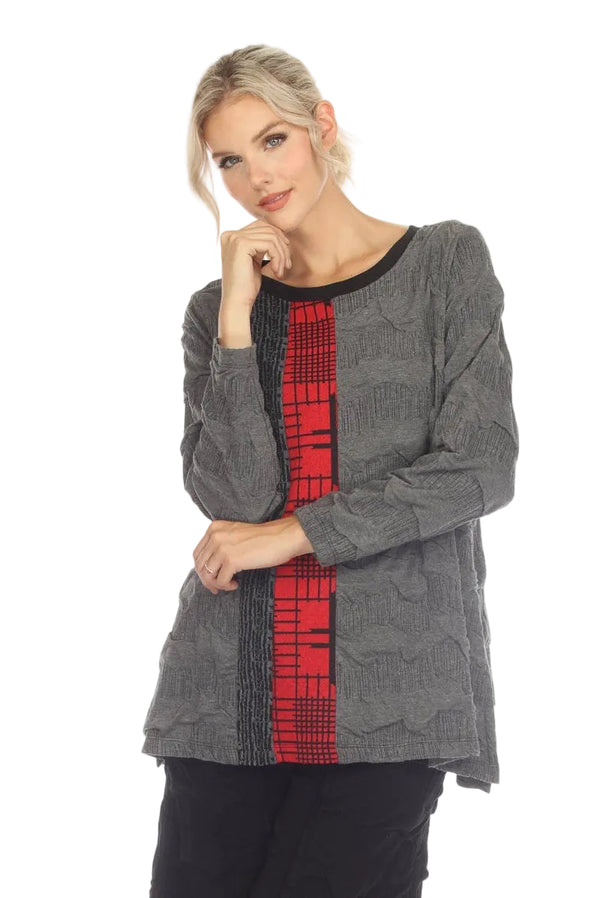Textured Wave-Knit Colorblock Tunic - 3532 - Size XL Only!