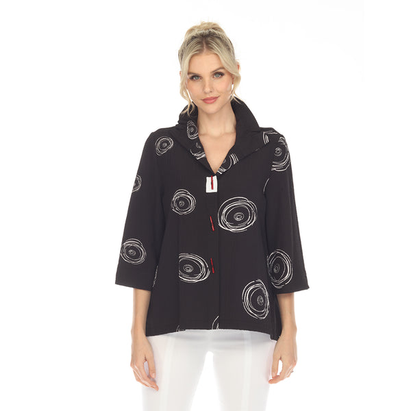 Moonlight Circle Print Shirt With Patch Trim - 3448NP - Sizes S, M & XXL!