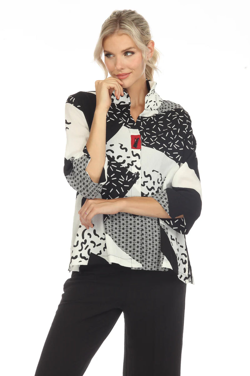 "Starburst" Abstract-Print Blouse - 3448-B/G