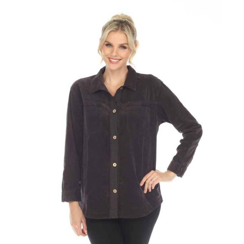 Escape by Habitat Stretch Cord Shirt in Deep Brown - 34520-BK