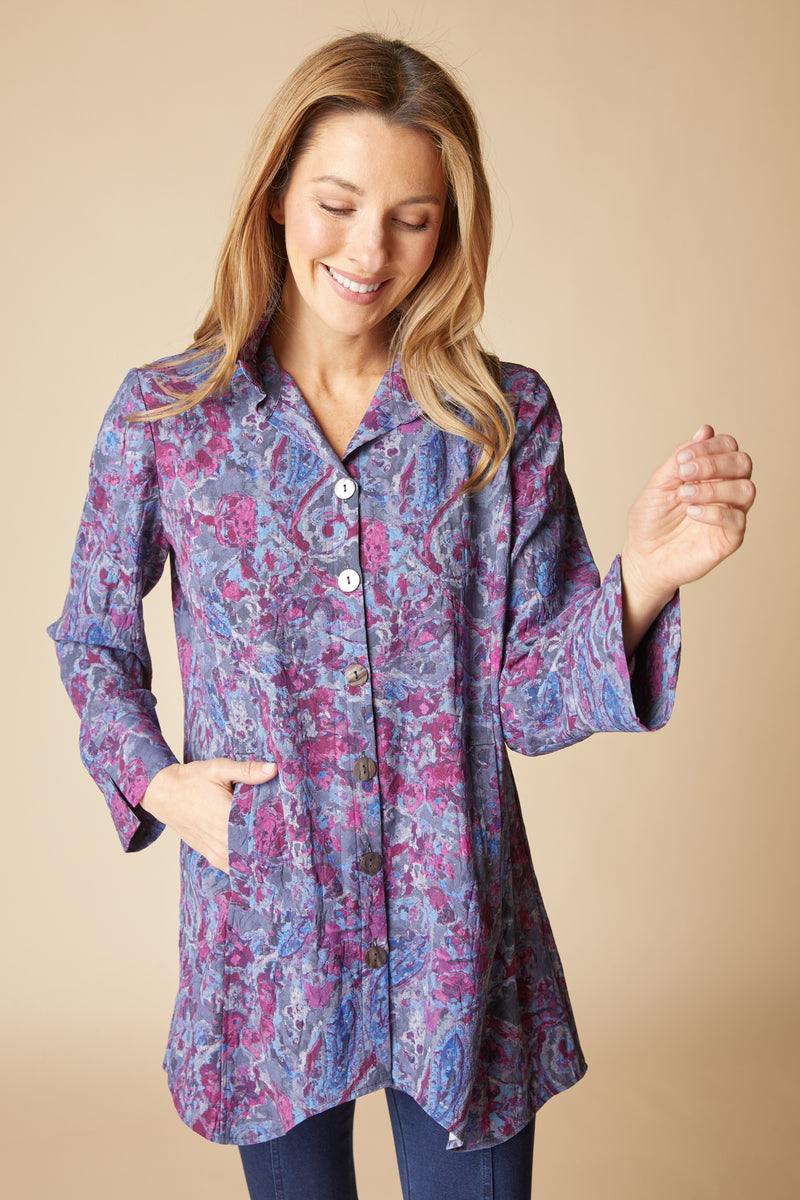 Habitat Destination Unknown Floral Artist Shirt - GRAPE - image 2