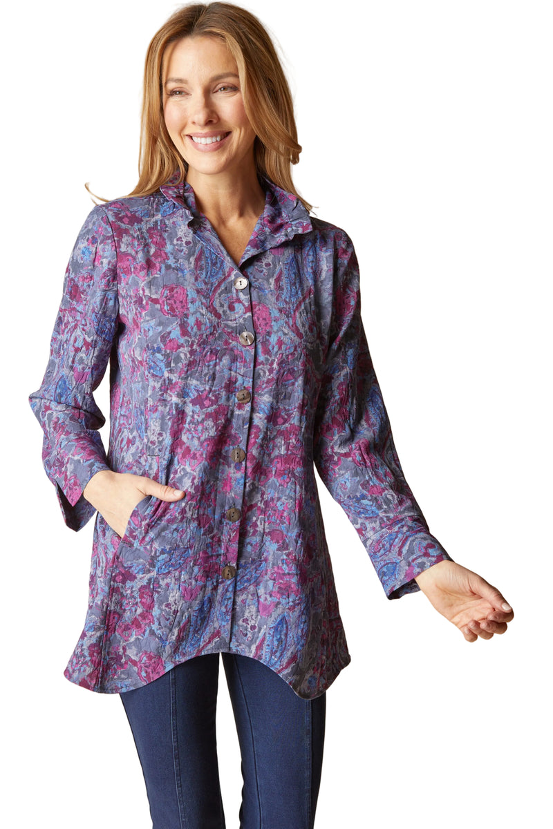 Habitat Destination Unknown Floral Artist Shirt - GRAPE - image 1